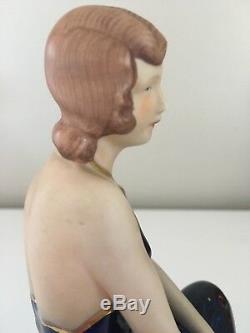 Antique Vintage Art Deco Royal Dux Lady Woman Figurine Figure Flapper