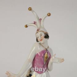 Antique Vintage Porcelain Figure Columbian Art Deco gilding Girl Dancing Germany