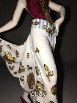 Antique Volkstedt Porcelain Art Deco German Lady Woman Dancer Figurine Figure