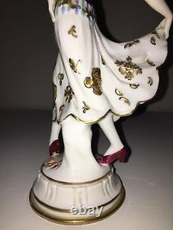 Antique Volkstedt Porcelain Art Deco German Lady Woman Dancer Figurine Figure