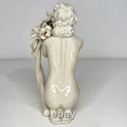 Antique Von Schierholz Porcelain Nude Woman Kneeling Figurine Rococo Art Nouveau