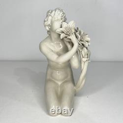 Antique Von Schierholz Porcelain Nude Woman Kneeling Figurine Rococo Art Nouveau