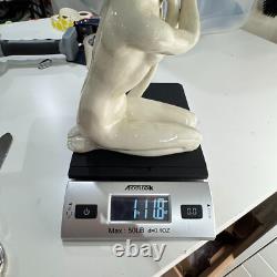 Antique Von Schierholz Porcelain Nude Woman Kneeling Figurine Rococo Art Nouveau