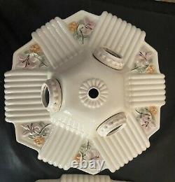 Antique Vtg Art Deco Flush Mount Ceiling Fixture Light Porcelain Ceramic 10