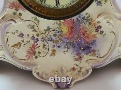 Antique Working 1882 ANSONIA La Normandie Porcelain Open Escapement Mantel Clock