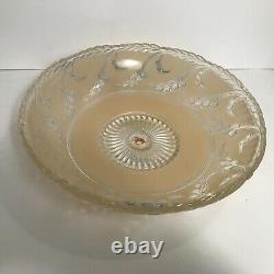 Antique beige glass 14 Art Deco flush mount ceiling light fixture Porcelier