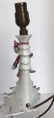 Antique c1920s Pre WWII German Porcelain Lamp Art Deco Style Ceramic Bell Shade