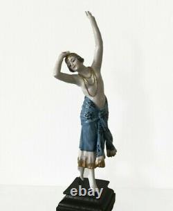 Antique ceramic porcelain Lady dancer Art Deco flapper Goldscheider figurine