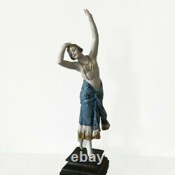 Antique ceramic porcelain Lady dancer Art Deco flapper Goldscheider figurine