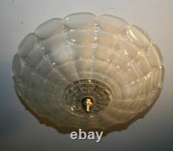 Antique frosted 12 inch glass flush mount Art Deco light fixture chandelier