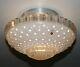 Antique Frosted Glass 1000 Eye Shade Flush Mount Ceiling Light Fixture Art Deco