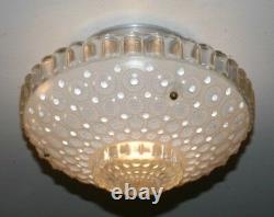 Antique frosted glass 1000 eye shade flush mount ceiling light fixture Art Deco