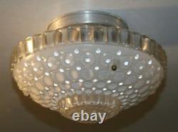 Antique frosted glass 1000 eye shade flush mount ceiling light fixture Art Deco