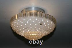 Antique frosted glass 1000 eye shade flush mount ceiling light fixture Art Deco