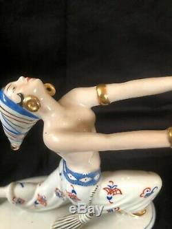 Antique german porcelain Galluba & Hofmann Art deco Figurine Egyptian Dancer