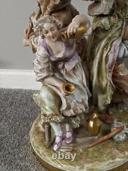 Antique large German porcelain figurine men woman marked Collectible rare old
