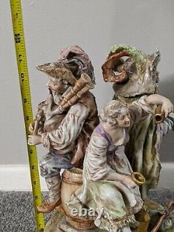 Antique large German porcelain figurine men woman marked Collectible rare old