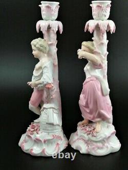Antique pair of porcelain candelabrum, Giulio Richard of Milan, c. 1880