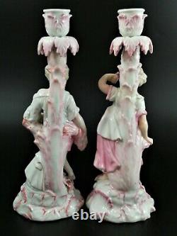 Antique pair of porcelain candelabrum, Giulio Richard of Milan, c. 1880