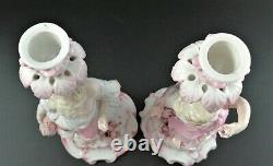 Antique pair of porcelain candelabrum, Giulio Richard of Milan, c. 1880