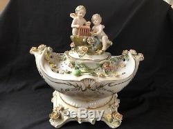 Antique porcelain large centrepiece. Marked Bottom. Meissen style