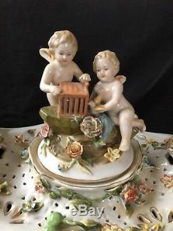 Antique porcelain large centrepiece. Marked Bottom. Meissen style