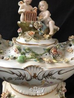 Antique porcelain large centrepiece. Marked Bottom. Meissen style