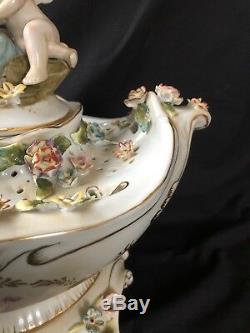 Antique porcelain large centrepiece. Marked Bottom. Meissen style