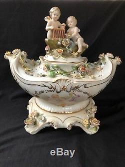 Antique porcelain large centrepiece. Marked Bottom. Meissen style