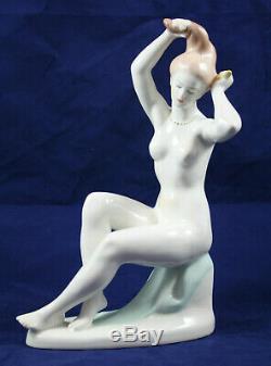Aquincum Hungary Art Deco Porcelain Nude Figurine