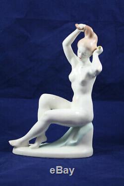 Aquincum Hungary Art Deco Porcelain Nude Figurine