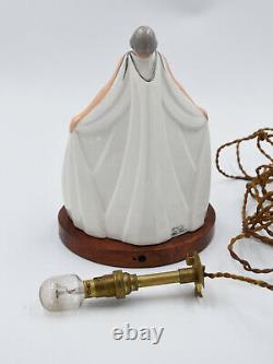 Argilor Paris Lampe en porcelaine lamp veilleuse Art Deco FRANCE
