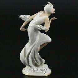 Art Deco 1920's Rare Porcelain Lady Figurine Pirkenhammer Czechoslovakia Marked