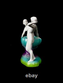 Art Deco 1920's nude ladies at fountain porcelain figures made in Germany