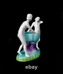 Art Deco 1920's nude ladies at fountain porcelain figures made in Germany