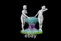 Art Deco 1920's nude ladies at fountain porcelain figures made in Germany