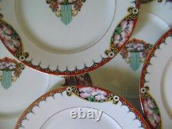 Art Deco 1930 Limoges Porcelain Dessert Service 12 Plates & Plate