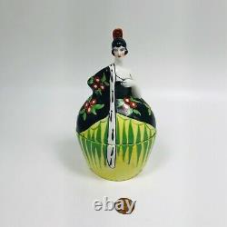 Art Deco 1930s Porcelaine Ceramic Bonbonniere France Spanish Dancer Flamenco