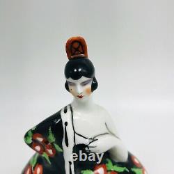 Art Deco 1930s Porcelaine Ceramic Bonbonniere France Spanish Dancer Flamenco