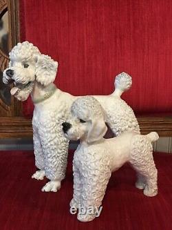 Art Deco 50's Rosenthal 2 Gray Poodle Dogs by Heidenreich Professor Germany