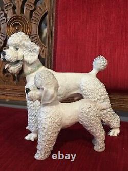 Art Deco 50's Rosenthal 2 Gray Poodle Dogs by Heidenreich Professor Germany