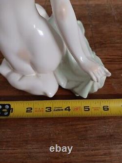 Art Deco Aquincum Hungary Porcelain Nude Women Figurine 10 Antique C. 1930