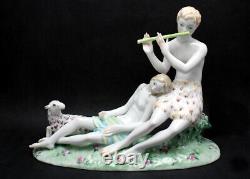 Art Deco Augarten Wein Vienna Art Deco Porcelain Shepherd Group Figurine #1510