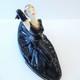 Art Deco Ballerina Figurine 9 Lady Dancer Black Porcelain 24k Gold Ballet Pose