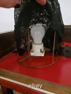 Art Deco Boudoir Lady Doll Cage Lamp Light Original Cage & Porcelain Lady WORKS