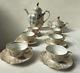 Art Deco Coffee Cup Set Gkc Bavaria White Porcelain Gold Decoration 6x