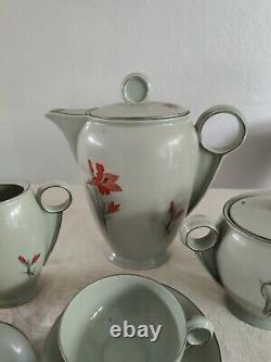 Art Deco Coffee Service Pirkenhammer Porcelain Czechoslovakia Dated 1937