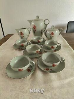 Art Deco Coffee Service Pirkenhammer Porcelain Czechoslovakia Dated 1937