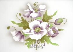 Art Deco Czech Porcelain Serving Tray With Metal Frame And Handles