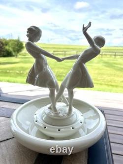 Art Deco Dancing Girls Flower Frog Vase Hutschenreuther